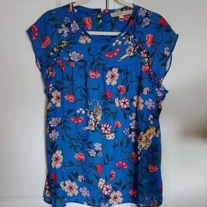 Loft Tiger 🐅 Floral Top, size Large